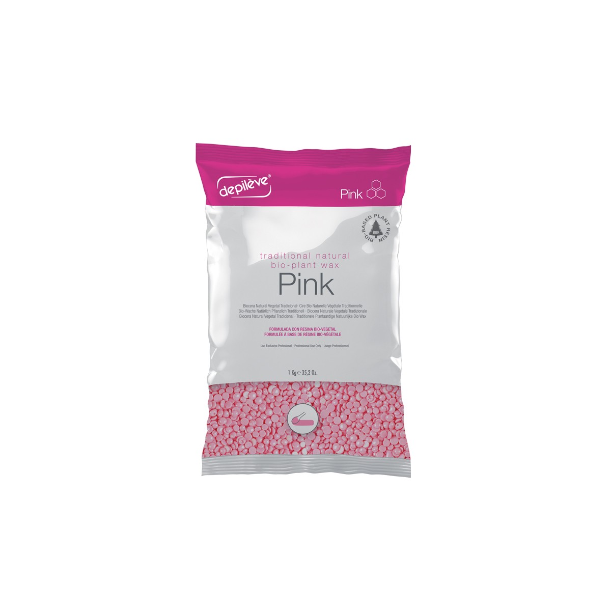 Cire traditionnelle rose - perles 1kg