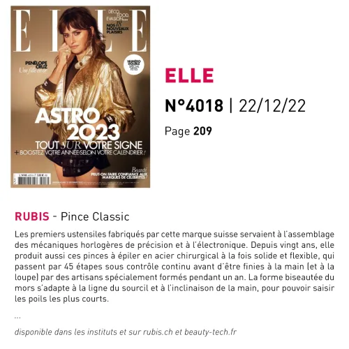 Pince à Épiler Classique - Marine • Rubis - Beauty Tech®