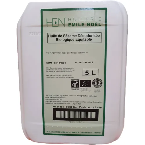Huile de Sésame Bio Désodorisée 2 X 5l - Beauty Tech®
