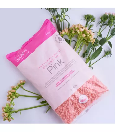 Cire Traditionnelle Rose - Perles 1kg • Depilève - Beauty Tech