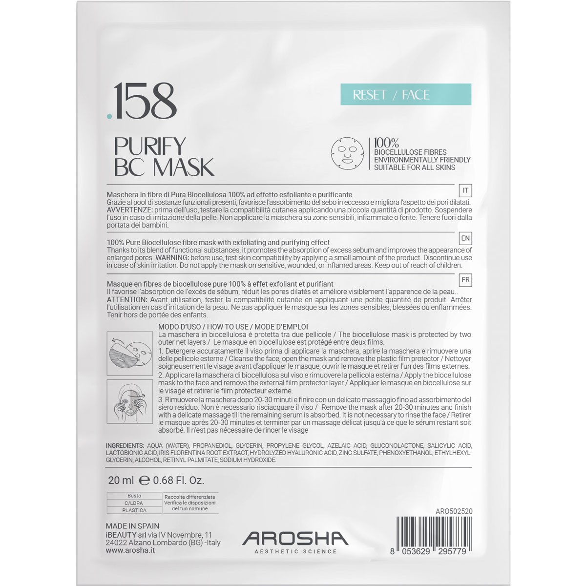 .158 .708 Masque Purify • Arosha - Beauty Tech