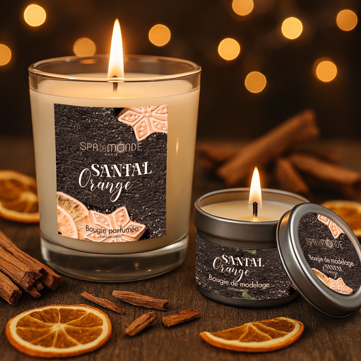 Bougie Parfumée Senteur Santal Orange • Spa du Monde - Beauty Tech®