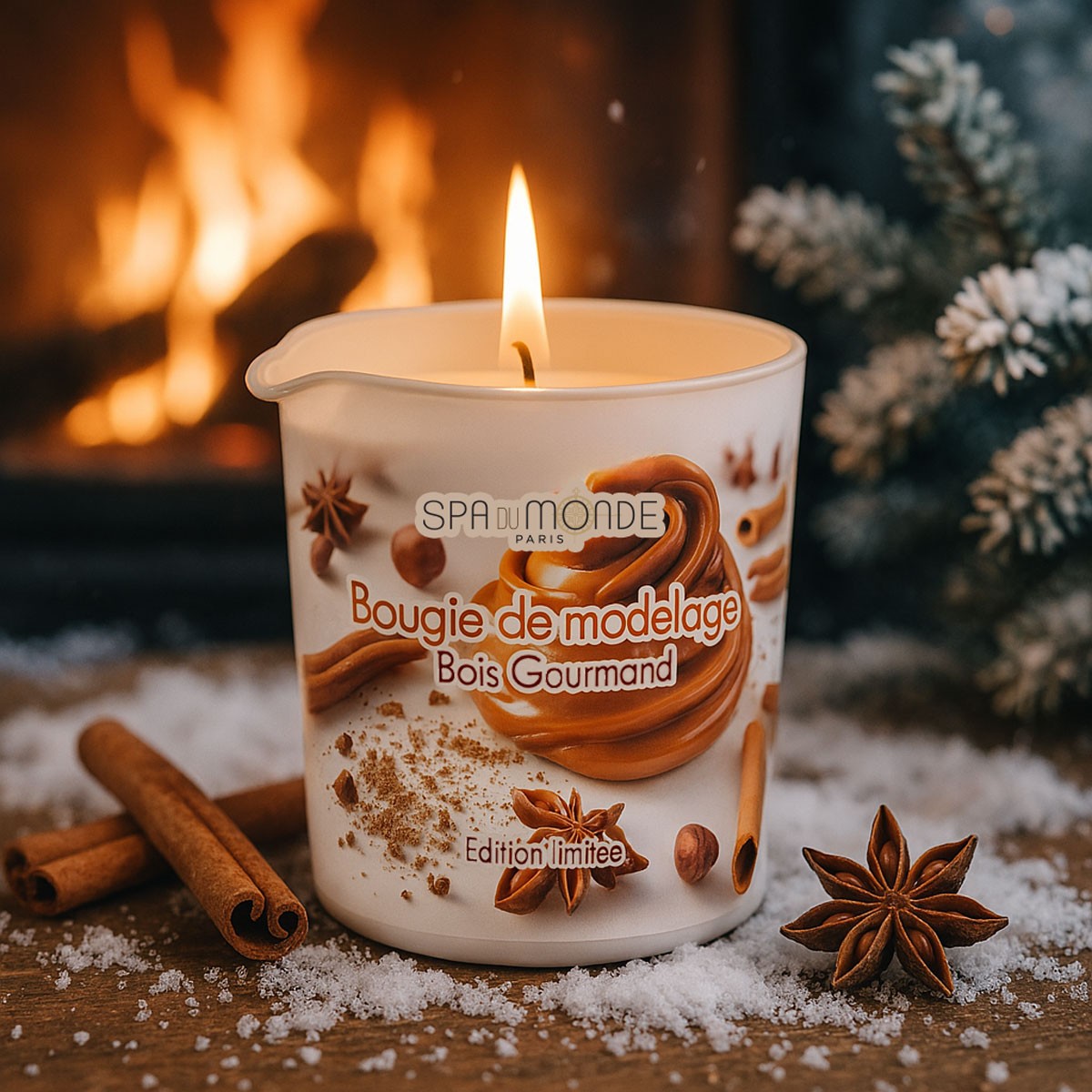 Bougie de Modelage Bois Gourmand • Spa du Monde - Beauty Tech