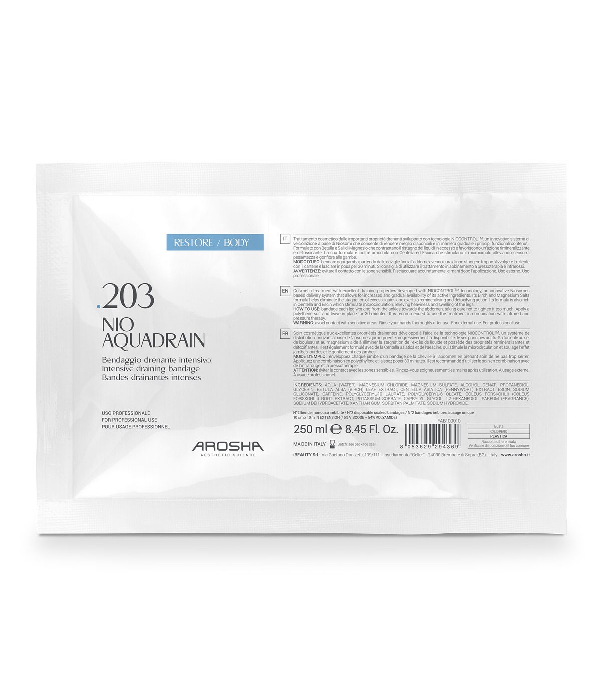 .203 Bandes Nio Aquadrain • Arosha - Beauty Tech®