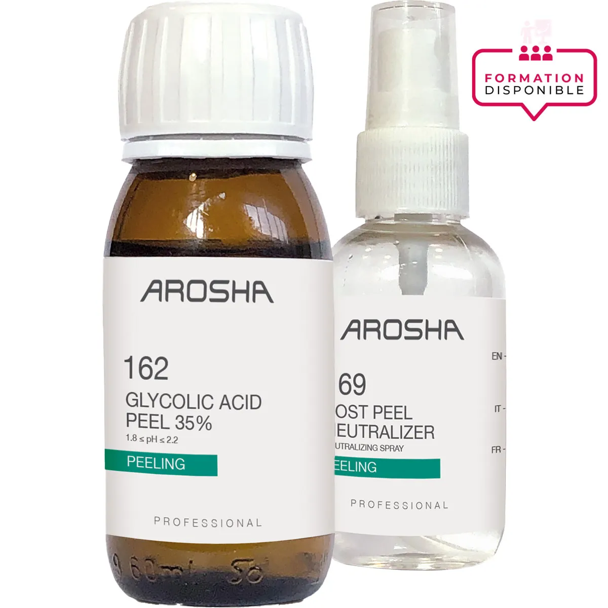 162 Peeling Glycolic Acid 35% & Post Peel Neutralizer• Arosha - Beauty Tech
