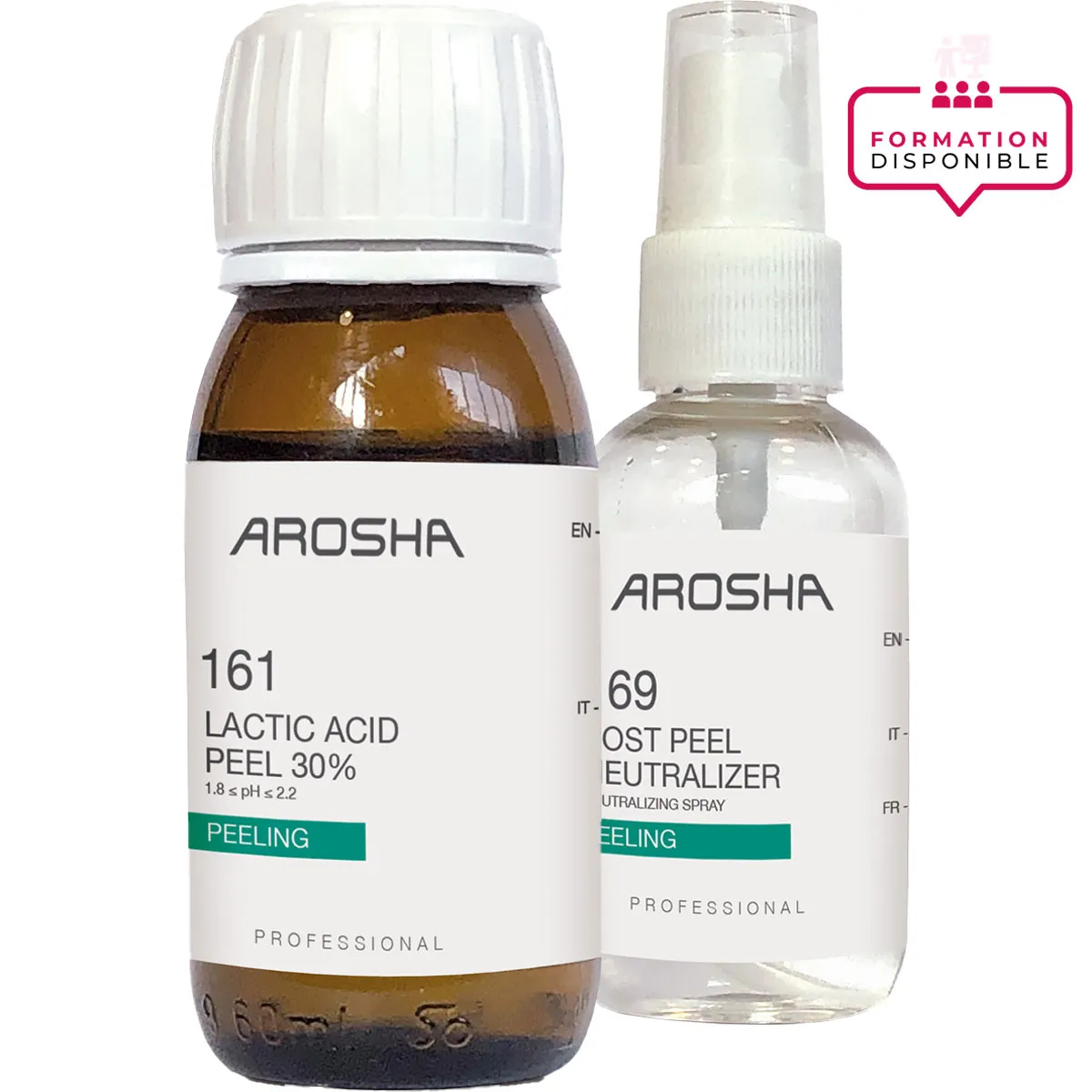 161 Peeling Lactic Acid 30% & 169 Post Peel Neutralizer • Arosha - Beauty Tech