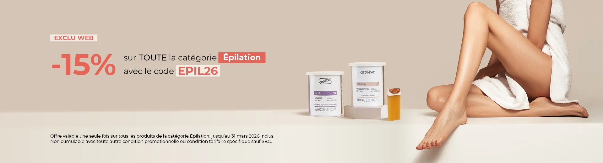 -15% sur toute la catégorie l'épilation 